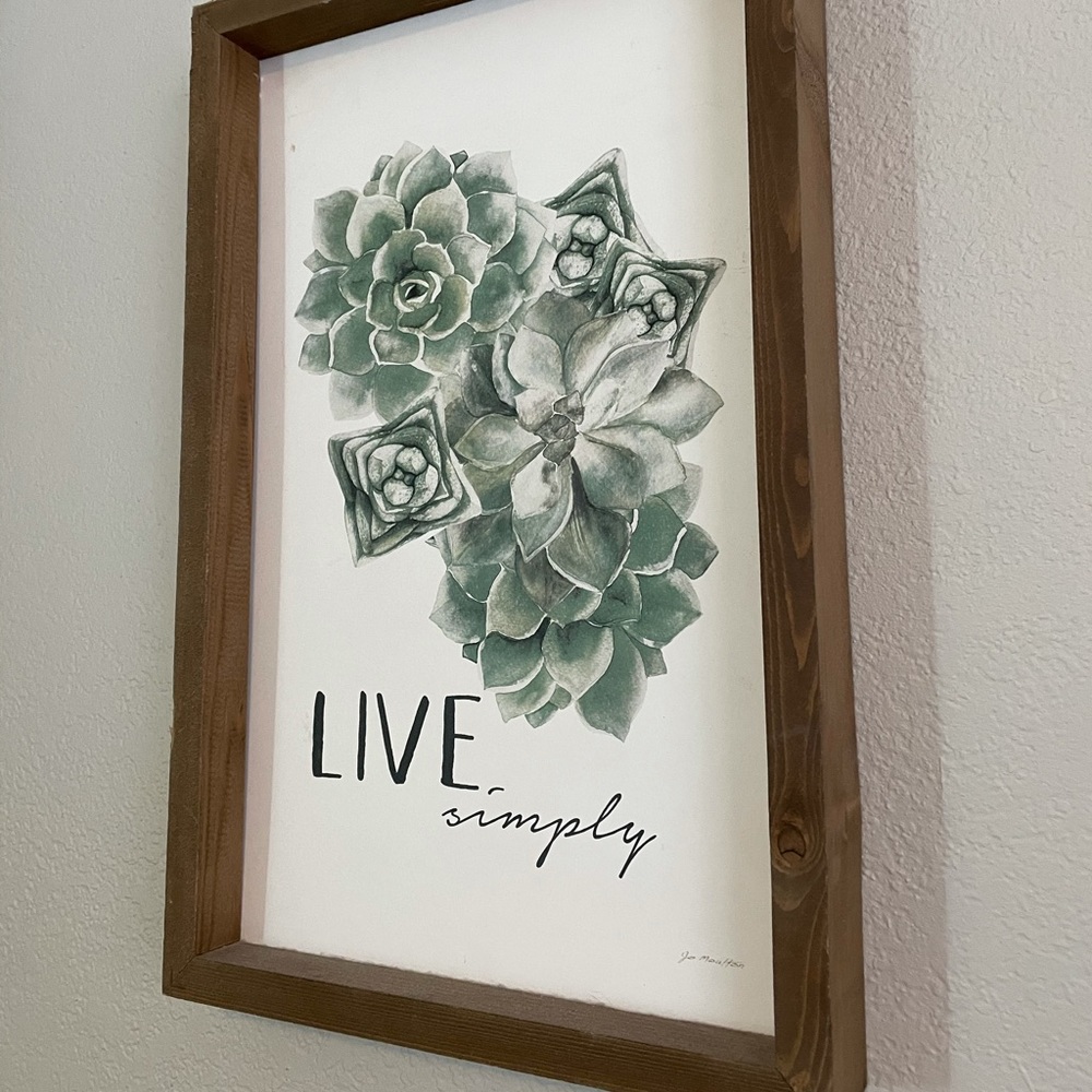 Live Simply Succulent Art
